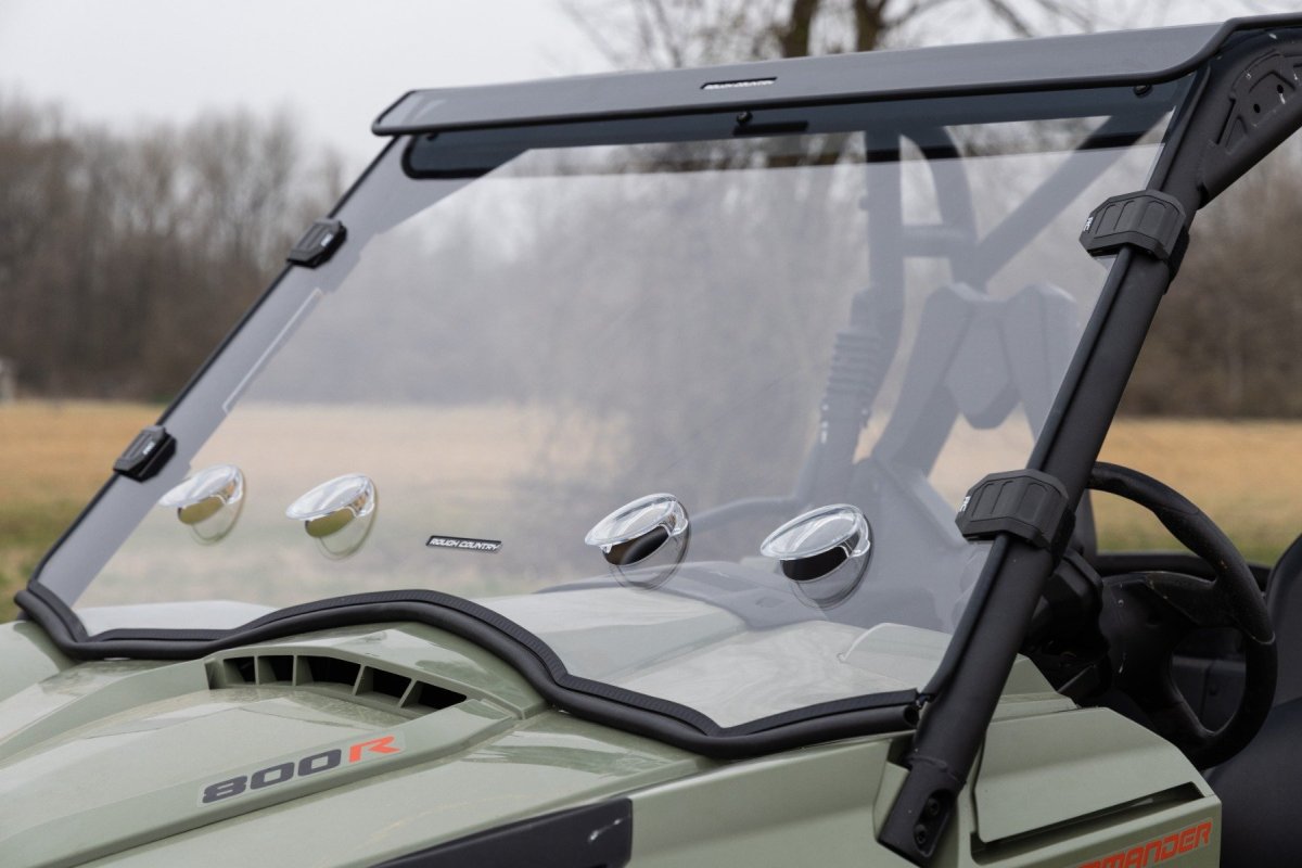 Can-Am Commander Max 1000 XT Full Windshield - Rough Country - Scratch Resistant, Vented - '14-'20